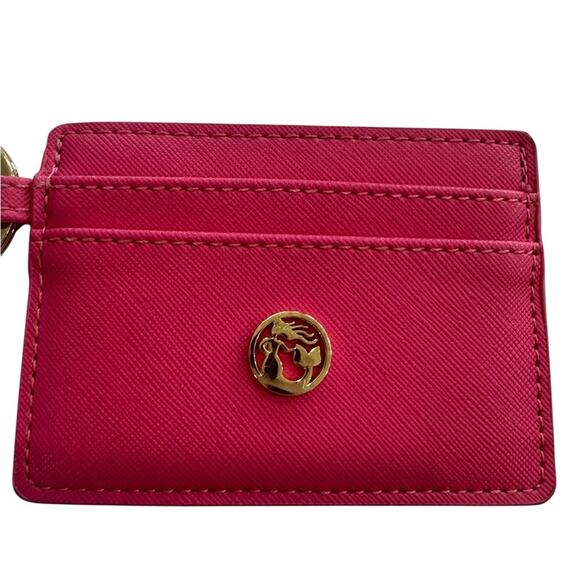 SPARTINA 449 Magenta Key Chain Card Holder with Gold Accents - Picture 3 of 6